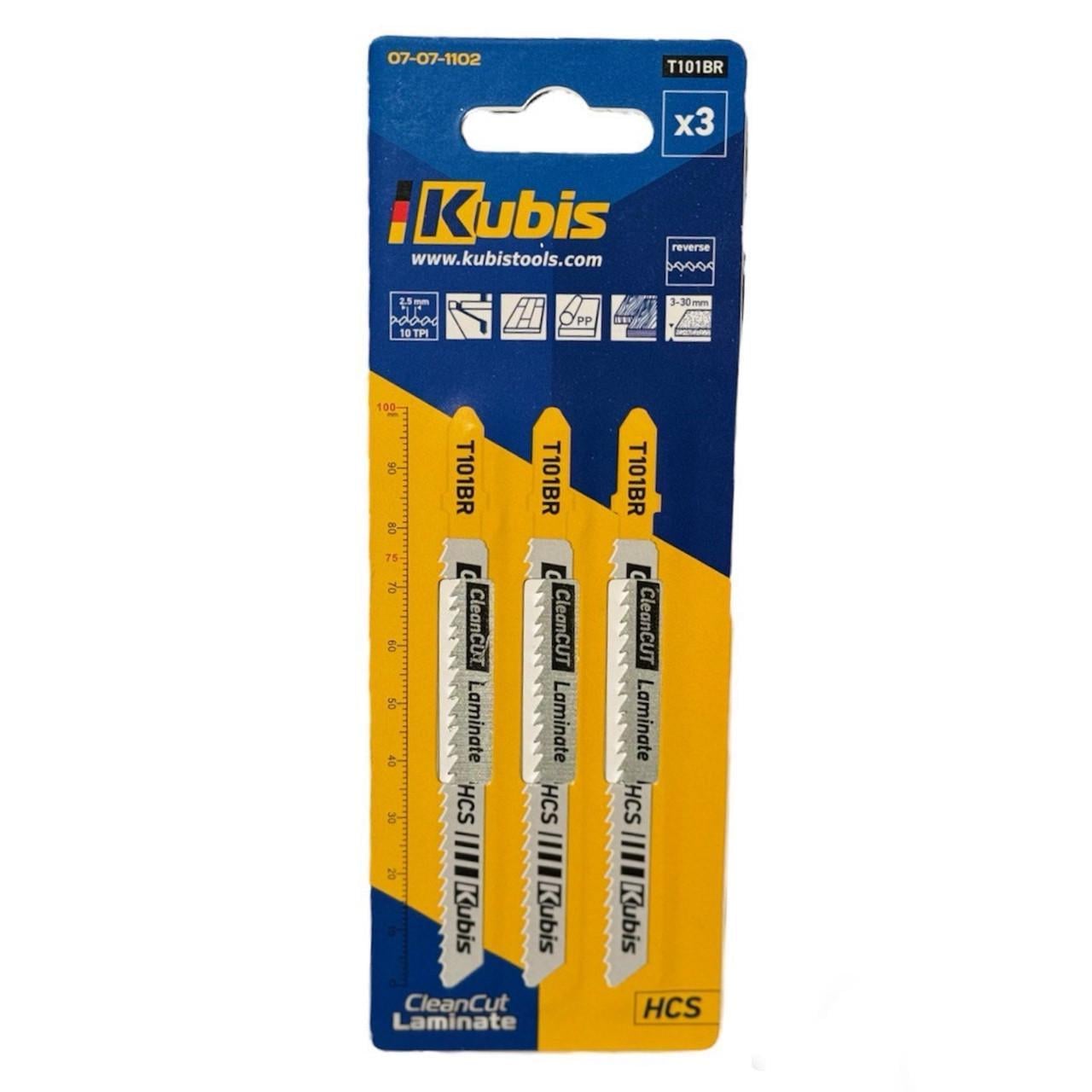 Пиляльне полотно для лобзика Kubis T101BR 3 шт. (07-07-1102)