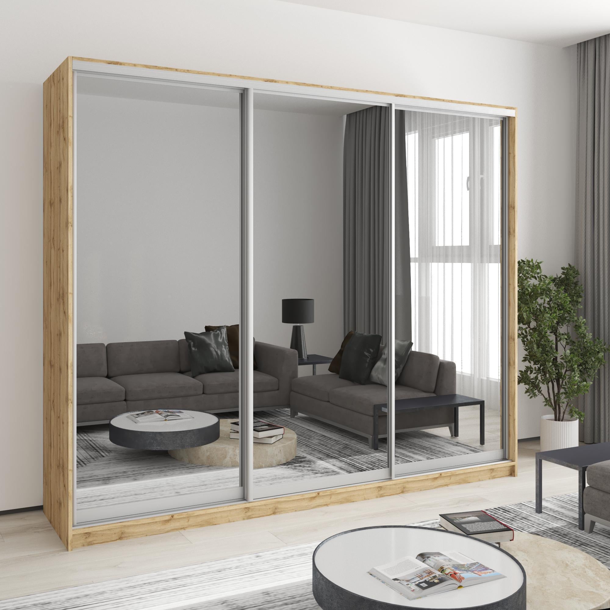 Шкаф-купе трехдверный MebelStar Уни AL 3 зеркала 250x60x210 см Дуб тахо (MBS-4264) Шкаф-купе трехдверный MebelStar Уни AL 3 зеркала 250x60x210 см Дуб тахо (MBS-4264)