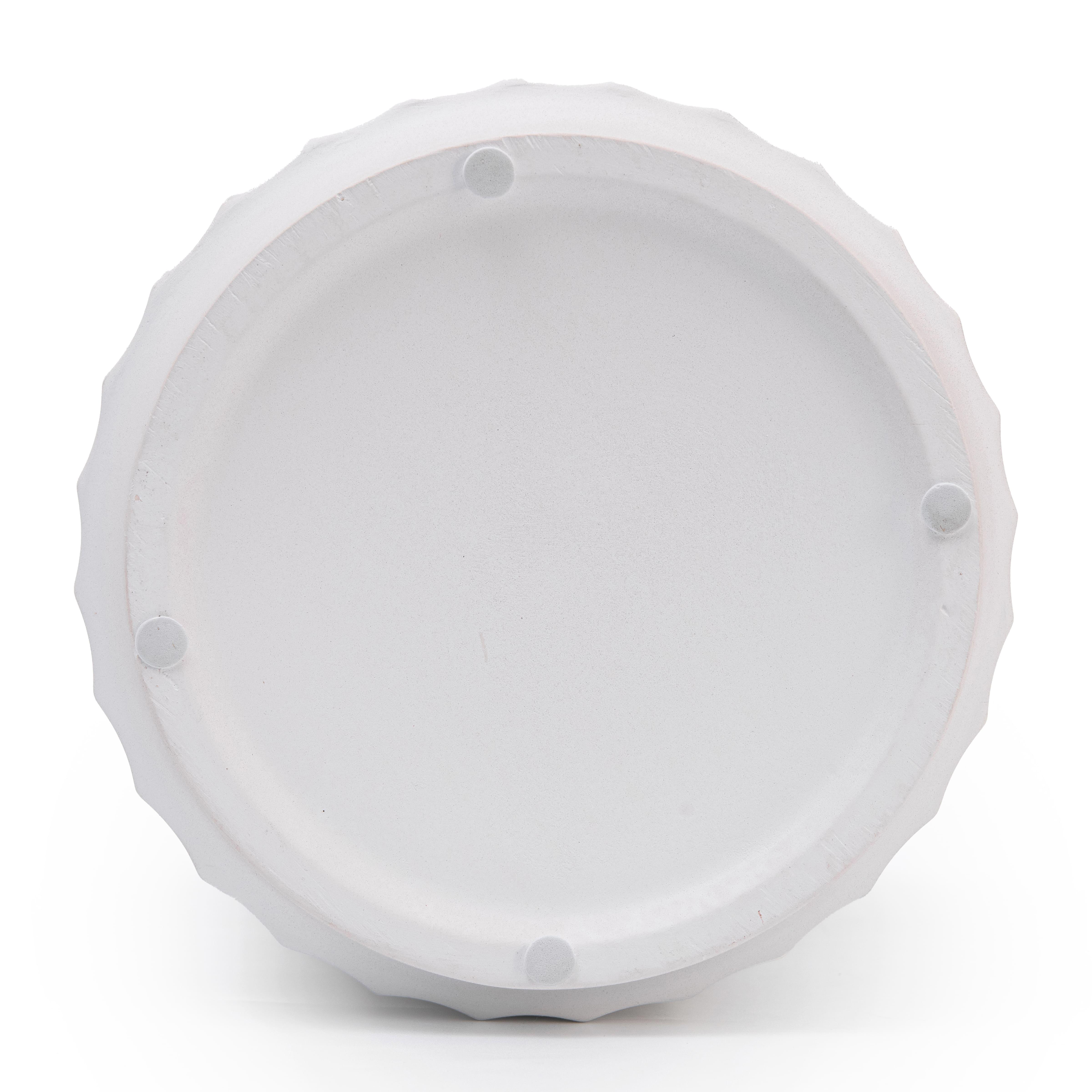 Кашпо для цветов керамическое elemi Грань круглый 1,4 л Белый (УТ-00094969) - фото 4