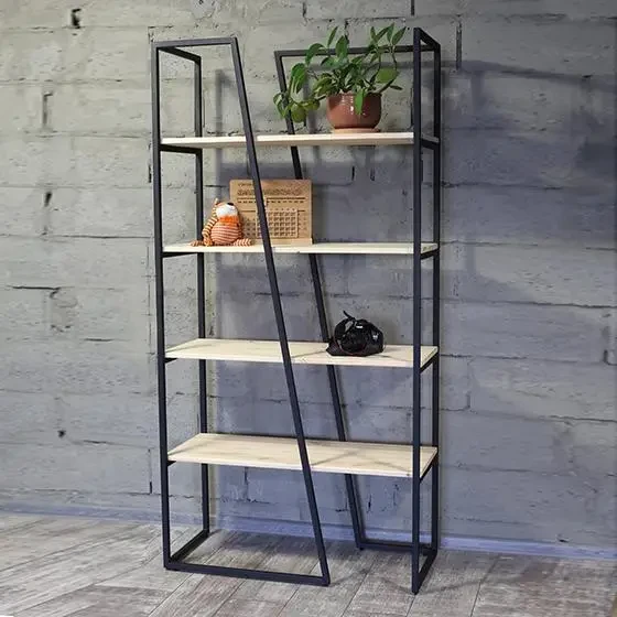 Стелаж Loft NS-1728 з полицями для роботи та кабінет Чорний (3075774080)