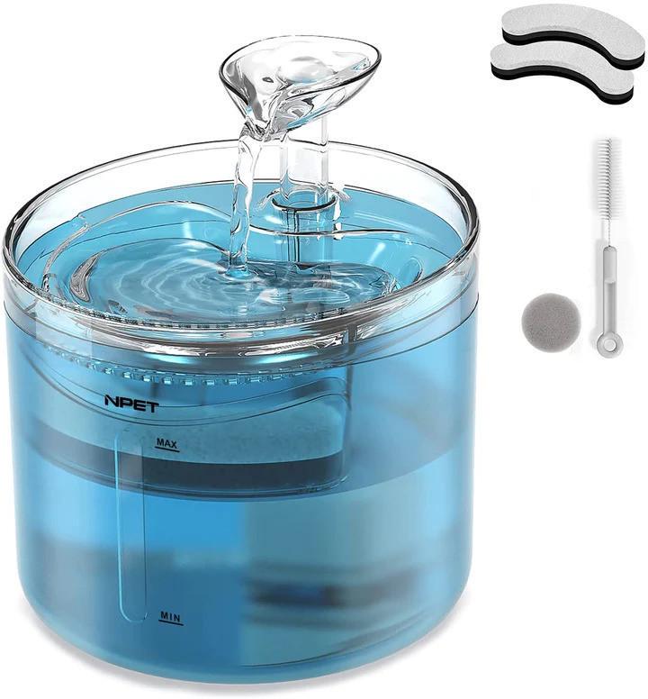 Поилка фонтан для кошек и собак NPET WF100 1,6 л с фильтром Синий (1696790673)