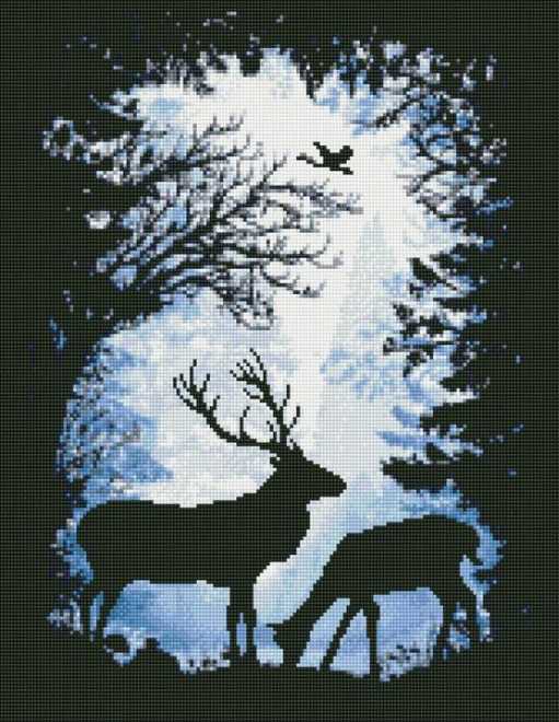 Алмазная мозаика Strateg Пара оленей 50х60 см (HA0008)