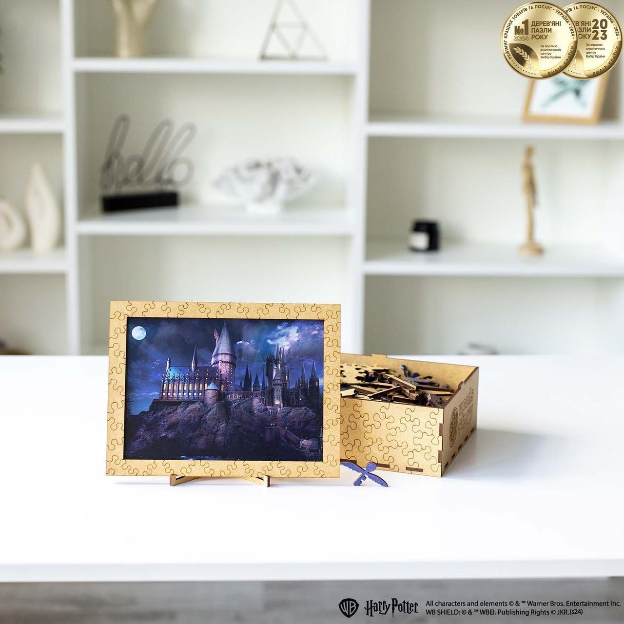 Пазл дерев'яний фігурний Woods Story Гаррі Поттер Серія Замок Хогвартс Ніч - фото 2 Пазл дерев'яний фігурний Woods Story Гаррі Поттер Серія Замок Хогвартс Ніч - фото 2
