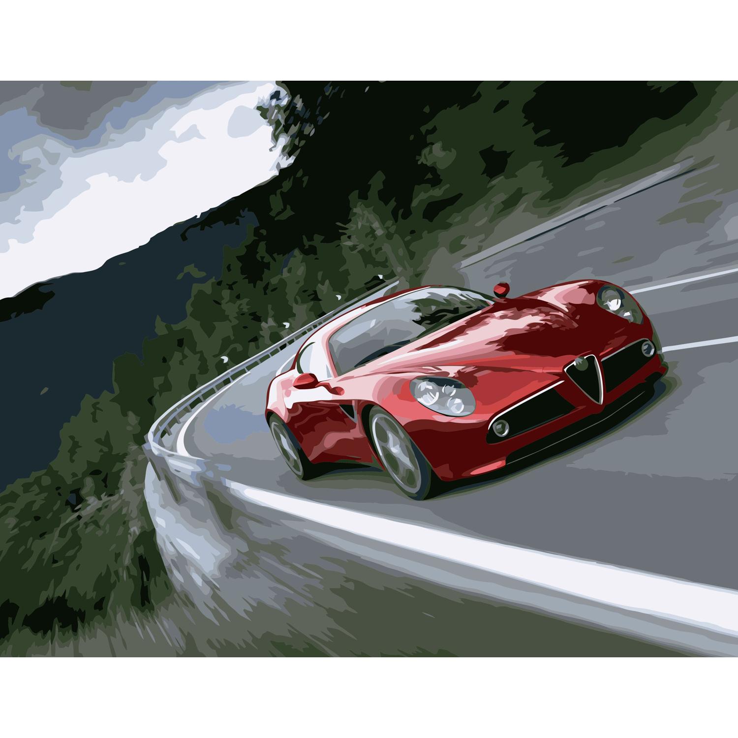 Картина по номерам Strateg Красная Альфа Ромео 40x50 см (VA-0558)