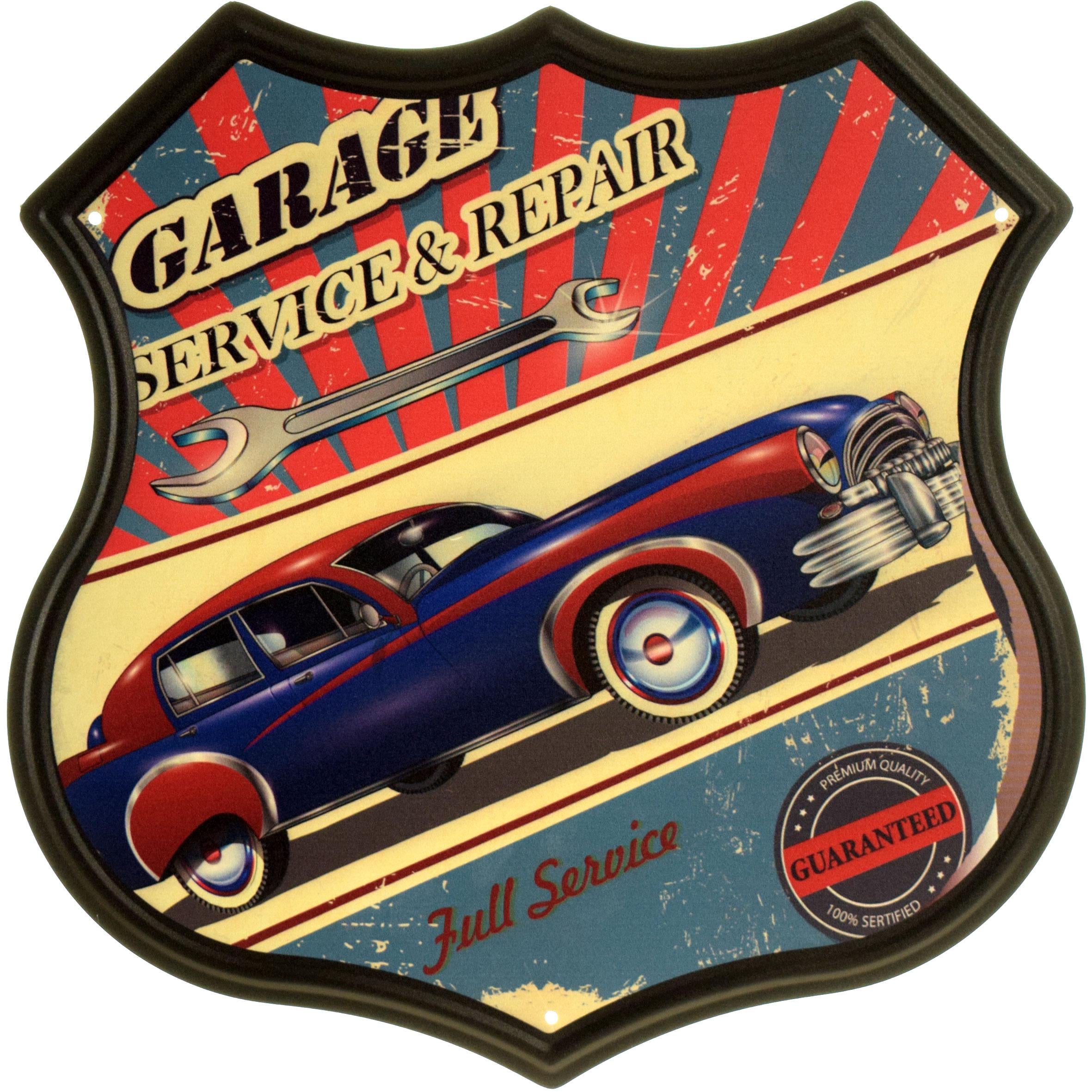 Табличка металлическая "Garage, Service&Repair Full Service" 30x30 см (ms-104185)