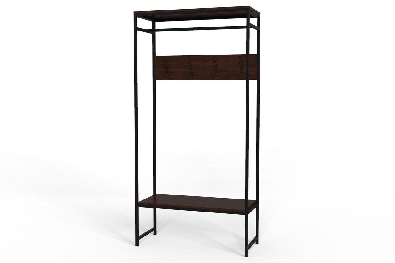 Вішалка модульна підлогова Ferrum-decor Треліс 14 ДСП 16 мм 180x90x38 см Чорний/Венге (FRD-105522)