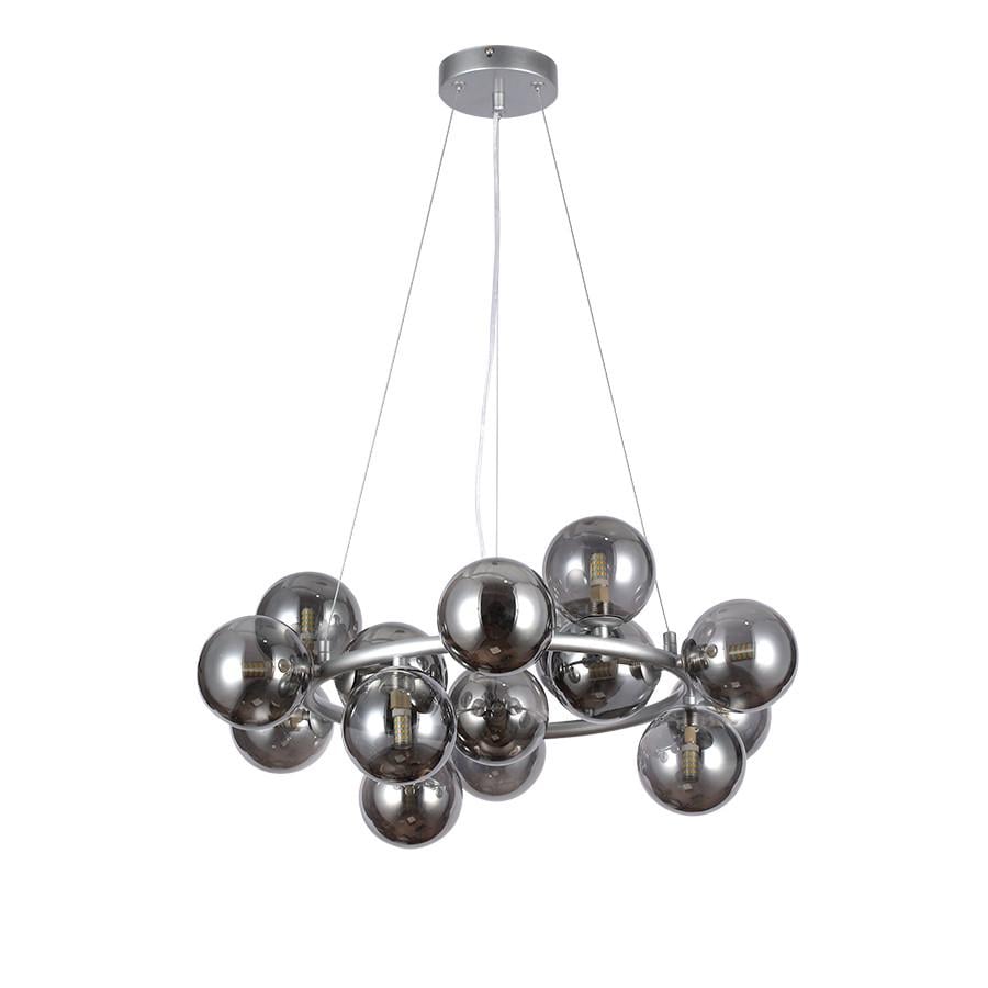 Люстра подвесная на 15 плафонов 7841019-15 GAB/BK Серебряный/Черный - фото 1