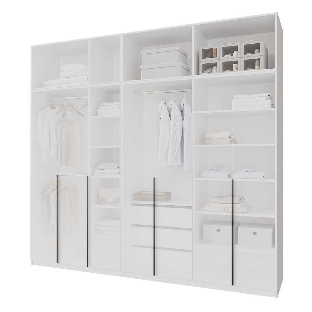 Шкаф распашной с тумбой и антресолью Меблітренд Чиназес Чита-2800.4 2800х500х2450 мм Белый (27552841) - фото 3 Шкаф распашной с тумбой и антресолью Меблітренд Чиназес Чита-2800.4 2800х500х2450 мм Белый (27552841) - фото 3