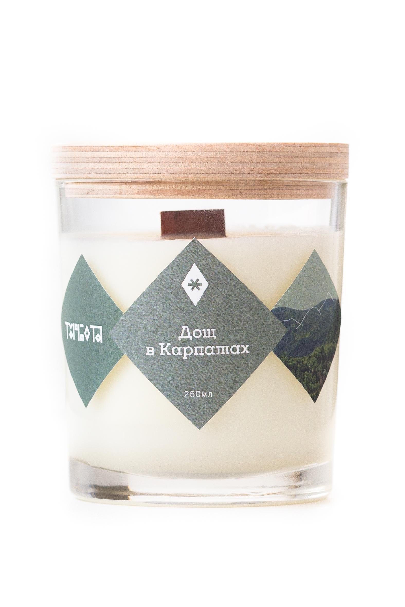 Свічка соєва Turbota candles "Дощ у Карпатах" 145 г 9 см (200mlrain) - фото 1