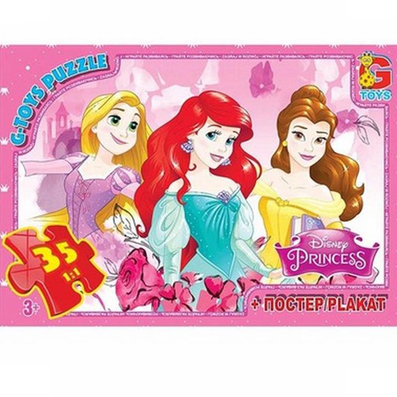 Пазлы детские картонные G-Toys Принцессы Дисней 35 эл. (IP-177-P-802)