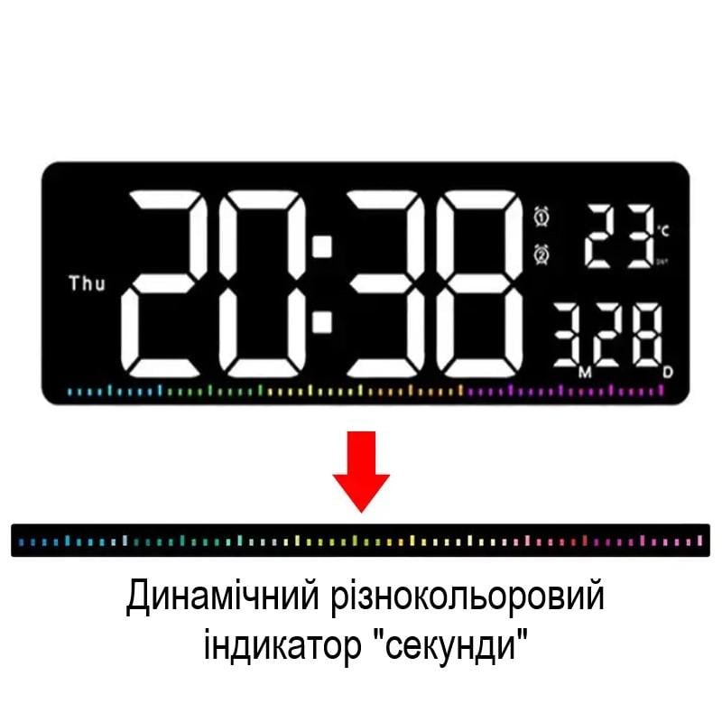 Годинник настінний електронний Mids з дистанційним керуванням/індикатором секунди/таймером/термометром і датою (NS-663) - фото 2