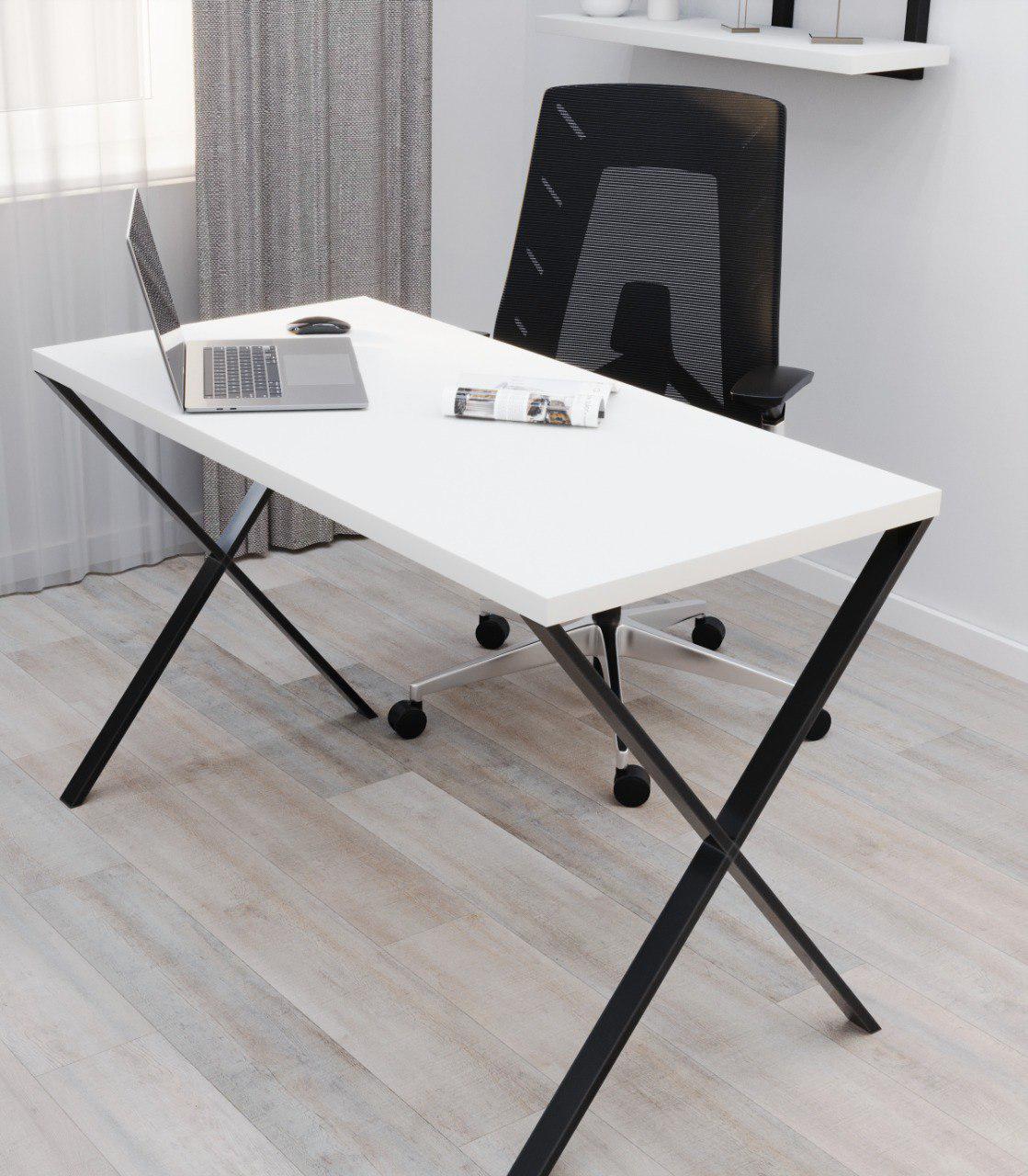 Стол письменный Loft Серия 11 металлический профиль 50х25 мм 1200х600х32 мм Белый (21876517)