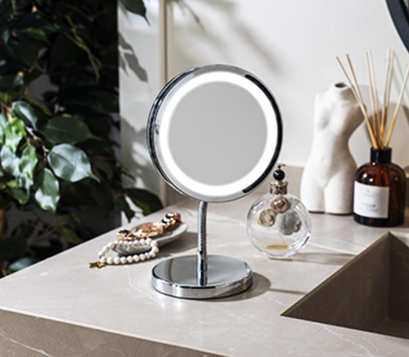 Зеркало для макияжа Adler AD 2159 с LED подсветкой с 3-кратным увеличением и регуляцией кута - фото 6