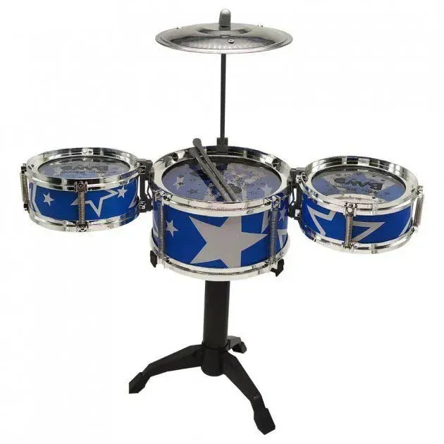 Барабанна установка іграшкова Drum Set Jazz 3 барабани з пластику 62 см Синій (150-98-TH688-3BL) Барабанна установка іграшкова Drum Set Jazz 3 барабани з пластику 62 см Синій (150-98-TH688-3BL)