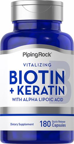 Биотин плюс Кератин Piping Rock​​​​​​​ 5000 мг 180 капсул (00000033428)