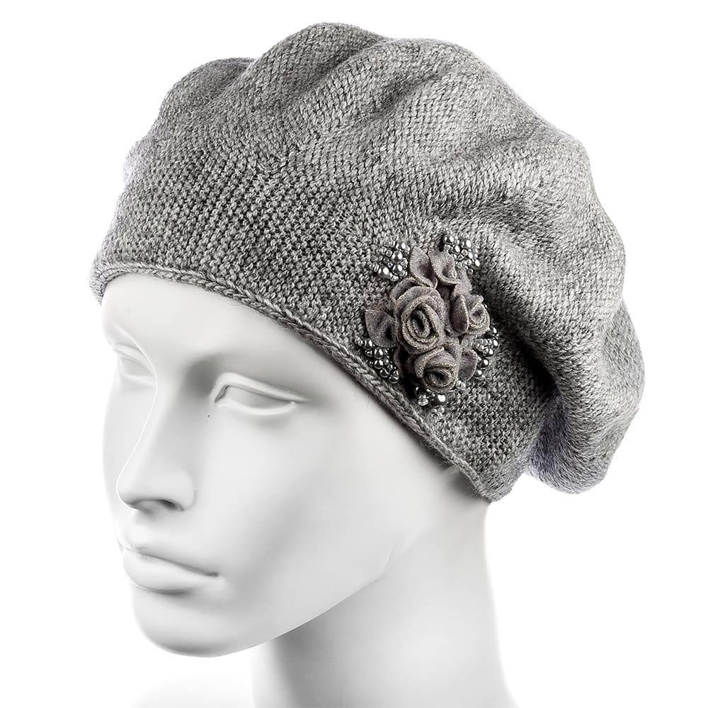 Берет жіночий із декором Atrics WH661 р. 56-59 Світло-сірий (1464741588) - фото 1