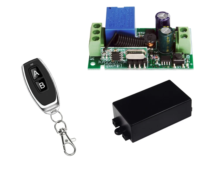 Выключатель универсальный дистанционный 433МГц 220В 10А одноканальный 3 режимный и пульт