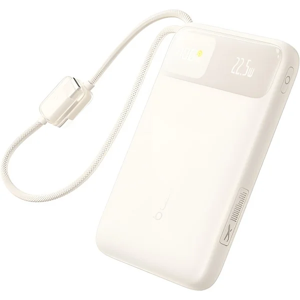 Батарея портативная BASEUS EnerFill FC11 Digital Display with Dual Builtin Cables E0027S05 20000mAh 22,5W Beige