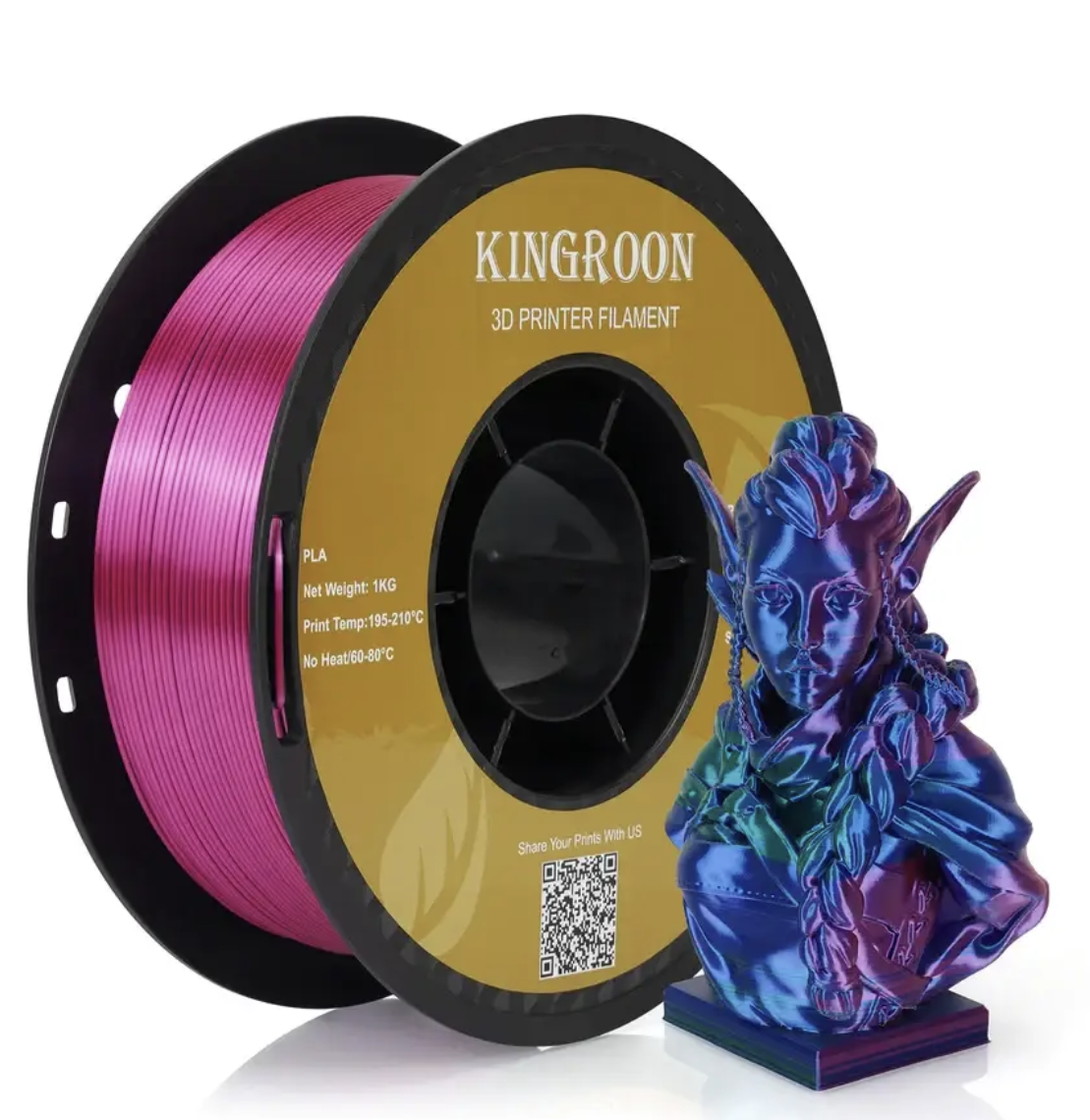 Пластик для 3D-принтера KINGROON PLA Silk Red Green Blue (HC115) Пластик для 3D-принтера KINGROON PLA Silk Red Green Blue (HC115)