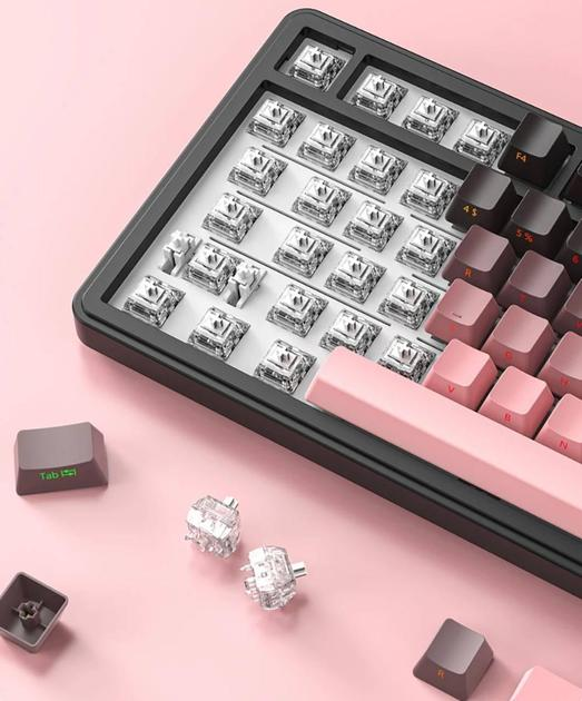 Клавиатура игровая attack shark X85 беспроводная механическая с RGB подсветкой с поддержкой HOT-SWAP Jade Switch Blackberry/White - фото 4 Клавиатура игровая attack shark X85 беспроводная механическая с RGB подсветкой с поддержкой HOT-SWAP Jade Switch Blackberry/White - фото 4