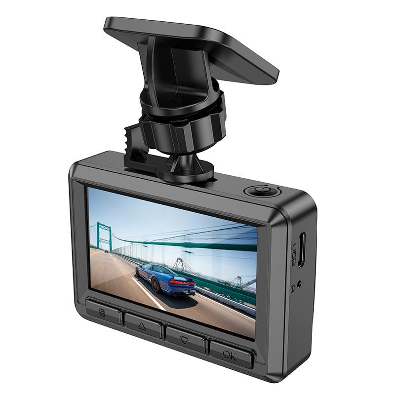 Відеореєстратор Hoco DV2 Driving recorder with display 1080p/30fpsi 2,45" Black (76b17445) - фото 1