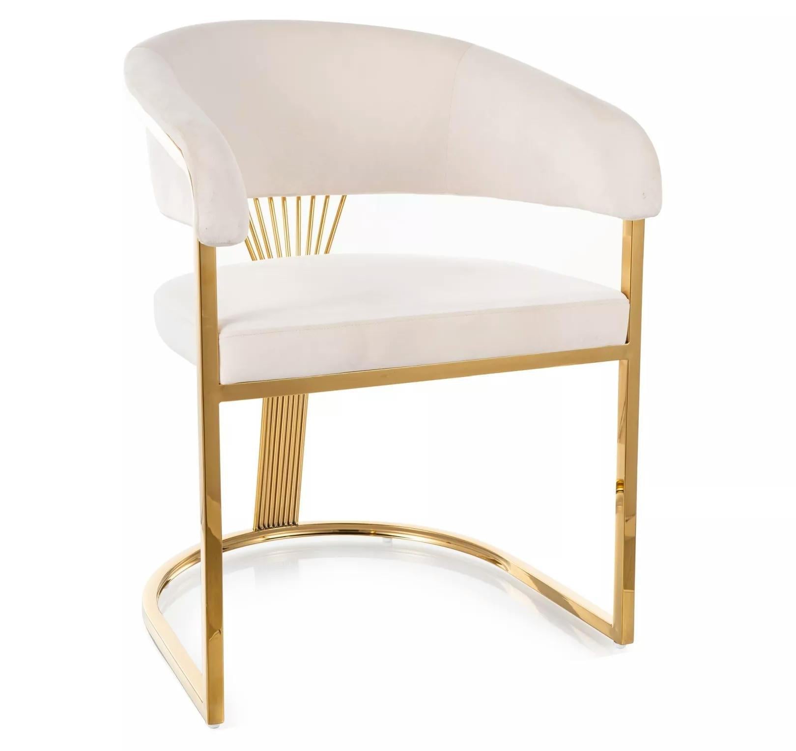 Стул кухонный Signal CROWN VELVET Золотой/Светло-бежевый (BL.22CROWNVZLJBE)