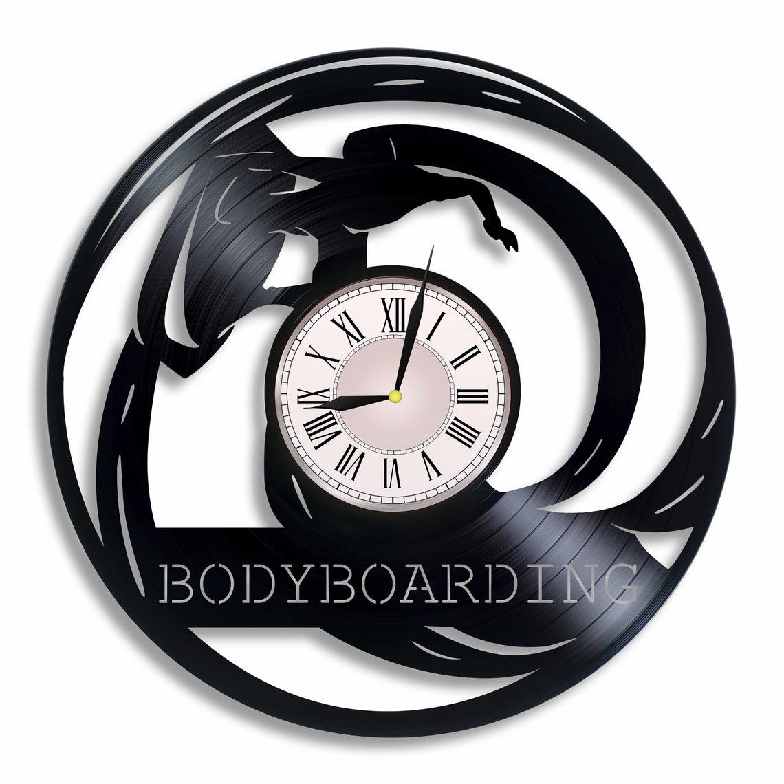 Часы настенные Бодибординг Bodyboarding 2419 из виниловой пластинки