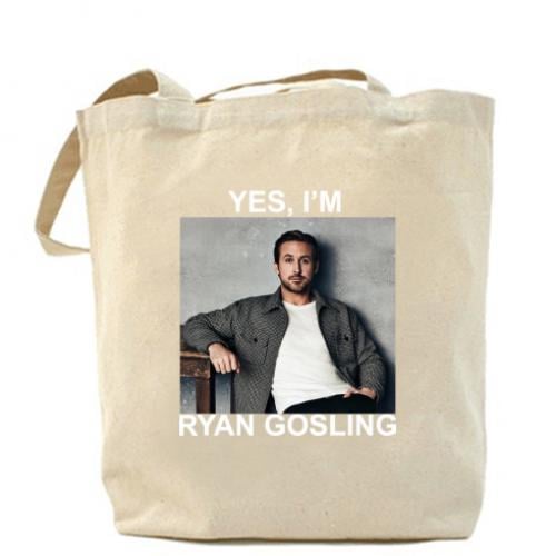 Шопер "Yes, i'm Ryan Gosling" 37x41 см Бежевий (16061429-11-195419) - фото 1