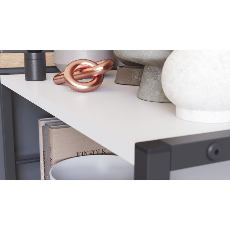 Етажерка Ferrum-decor Konekt 3/60 метал/ДСП Чорний/Білий (FRD-104254) - фото 3 Етажерка Ferrum-decor Konekt 3/60 метал/ДСП Чорний/Білий (FRD-104254) - фото 3