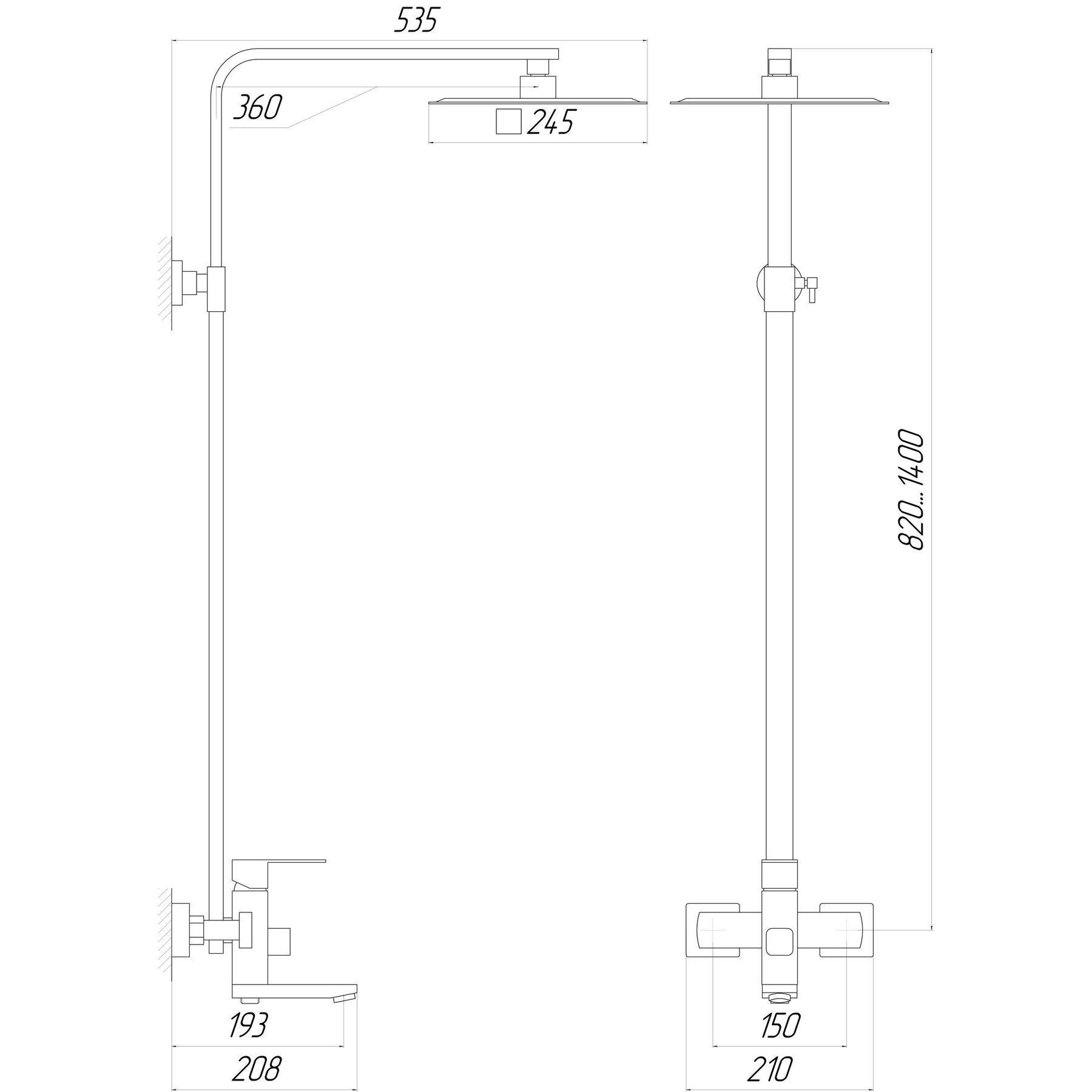 Душова система Globus Lux Sicilia VAN-SBQ-SH-02-BB - фото 6