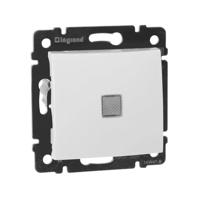 Выключатель одноклавишный Legrand Valena с подсветкой проходной Белый (774426)