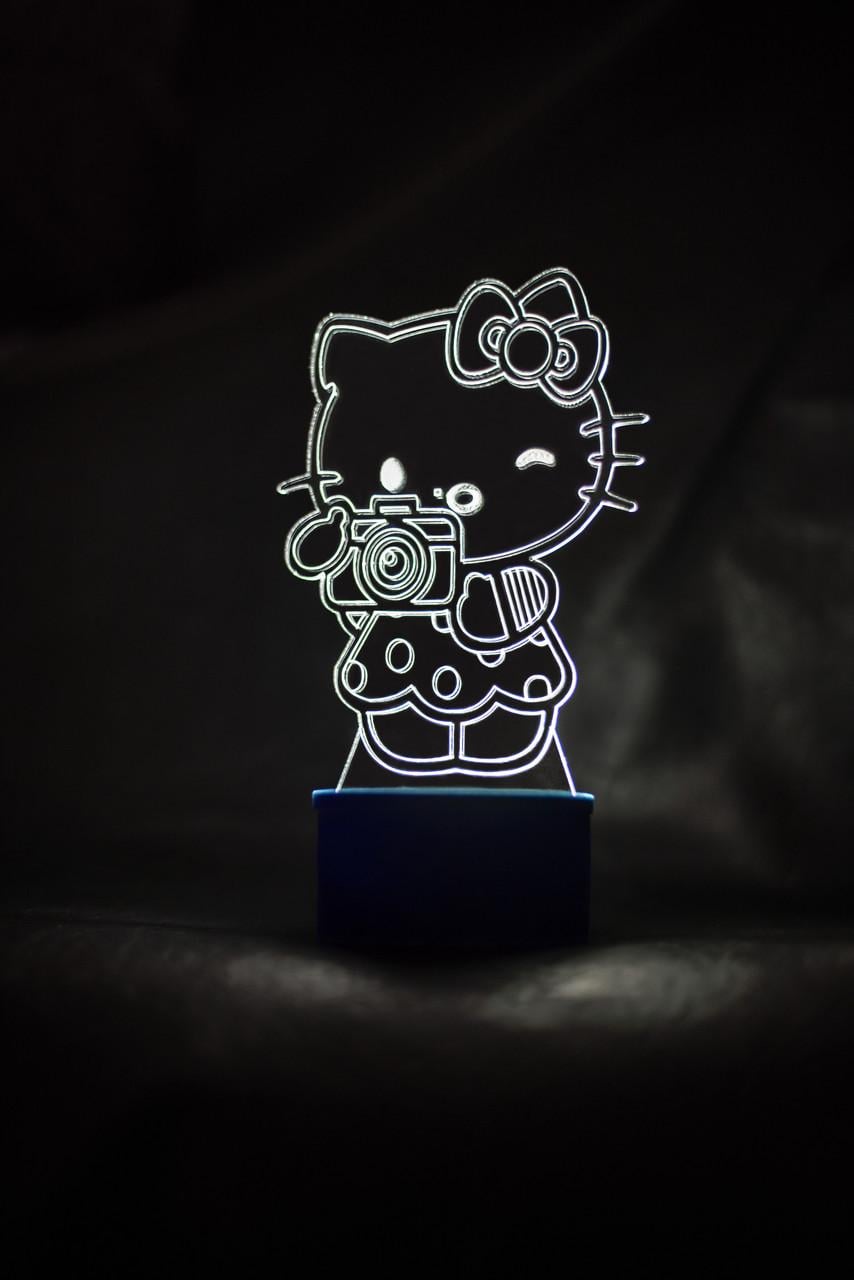 3D-ночник Hello Kitti несколько подсветок/на батарейках/220V (1064299641)