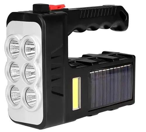 Фонарь ручной светодиодный на солнечной батарее BL-7701А водонепроницаемый Черный (opt-21620)