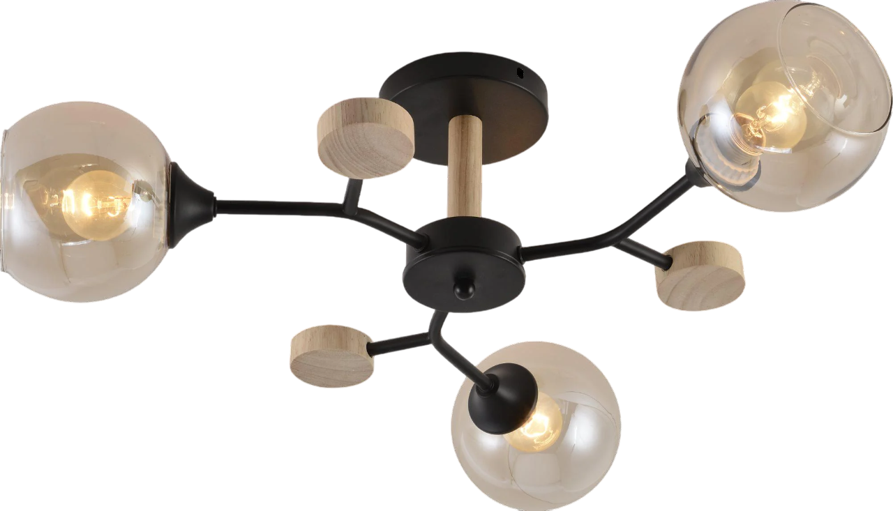 Люстра в стиле лофт Valeso V XA1501/3 BK+WOOD