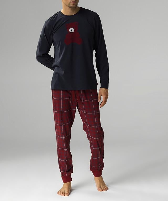 Пижама мужская Atlantic NMP-377 кофта/штаны в клетку хлопковая M Синий/Бургунди (2786961954) - фото 1 Пижама мужская Atlantic NMP-377 кофта/штаны в клетку хлопковая M Синий/Бургунди (2786961954) - фото 1