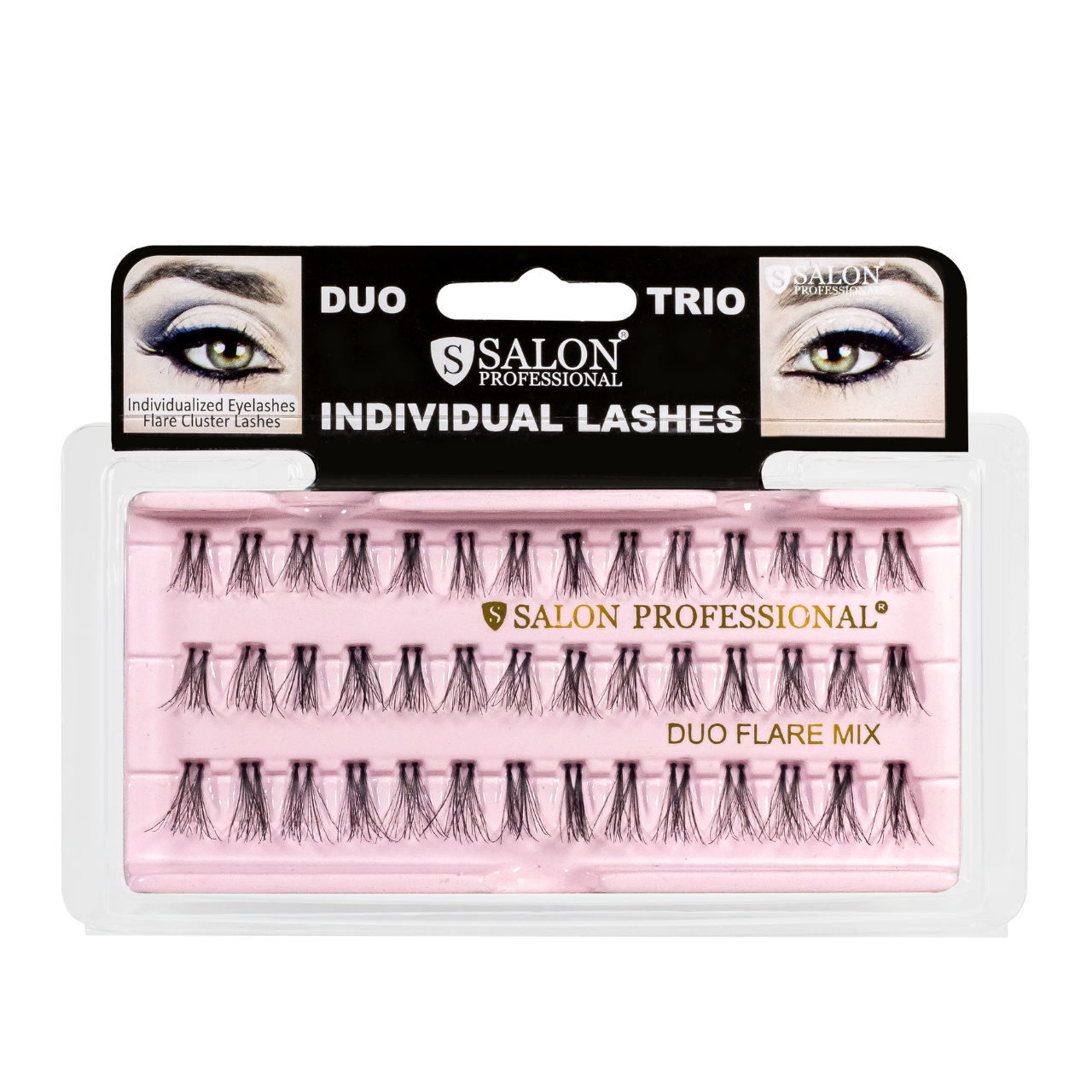 Вії пучкові для нарощування Salon Duo Flare Individual Lashes MIX подвійні