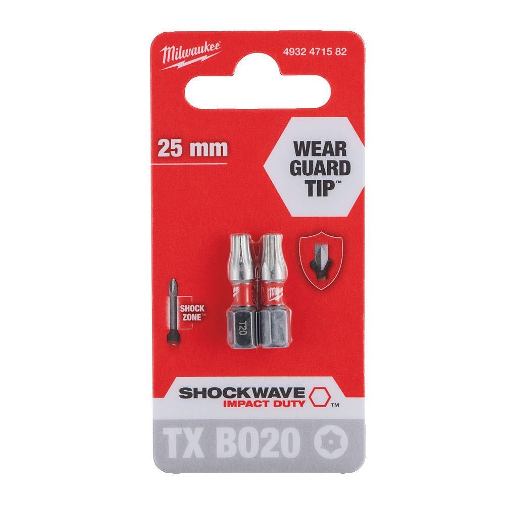 Біта Milwaukee Shockwave Impact Duty TX BO20 25 мм 2 шт. (4932471582)