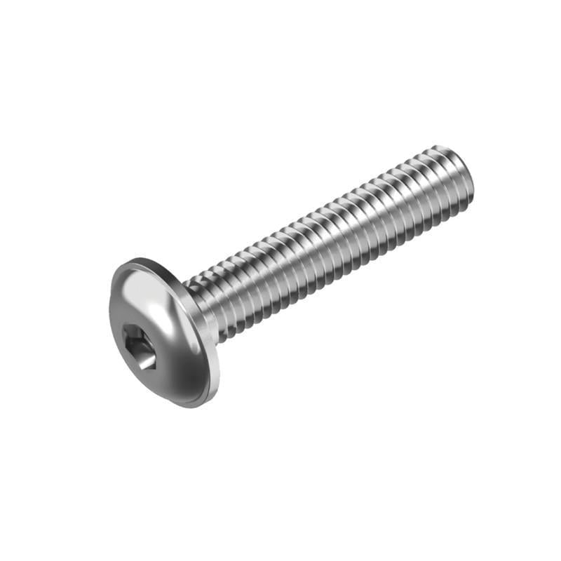 Гвинт з буртиком Metalvis М4х16 10.9 білий цинк повне різьблення крок 0,7 напівкругле HX2,5 50 шт. (5I20L00005I240162L)