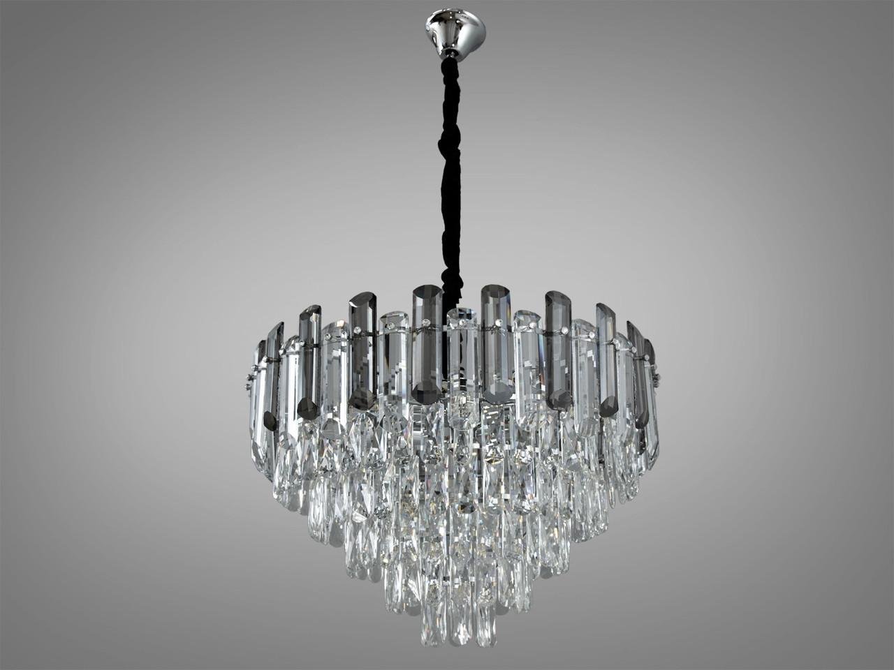 Люстра кришталева для зали 2022-600CH-LS на 11 ламп Хром (2216126302)