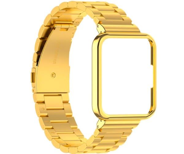 Ремешок для смарт-часов Metal Classic для Xiaomi Redmi Watch 2 lite металлический з чехлом Золотой