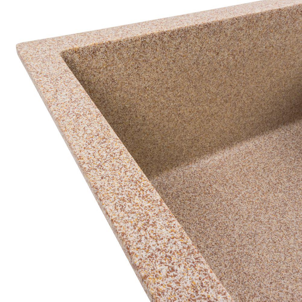 Мойка кухонная гранитная 7050 Cascada Platinum матовая Карамель - фото 4