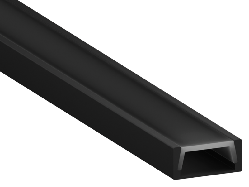 Профиль алюминиевый LEDUA АЛ-139 с рассеивателем для LED накладной ленты 2 м Черный (27195369)