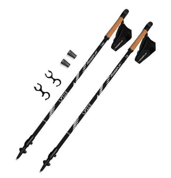 Палки для скандинавской ходьбы PowerPlay 9104 Lykke пара 80-135 см Black/White (PP_9104_LYKKE_Bl/White)