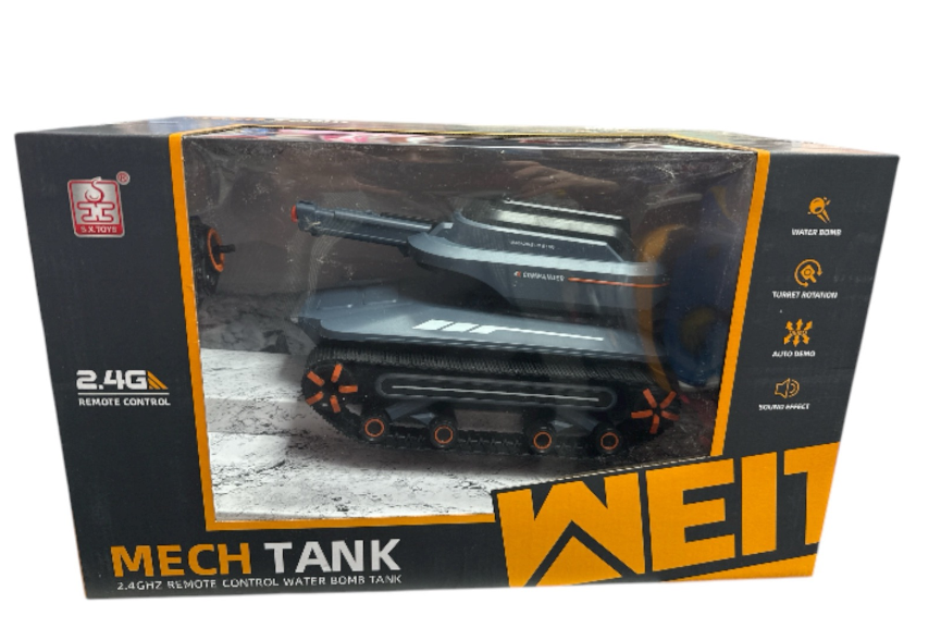 Танк на радіокеруванні 6615 A стріляє орбізами гусеничний хід звуки підсвічування 3,7 V пульт 24 G обертається башта в коробці