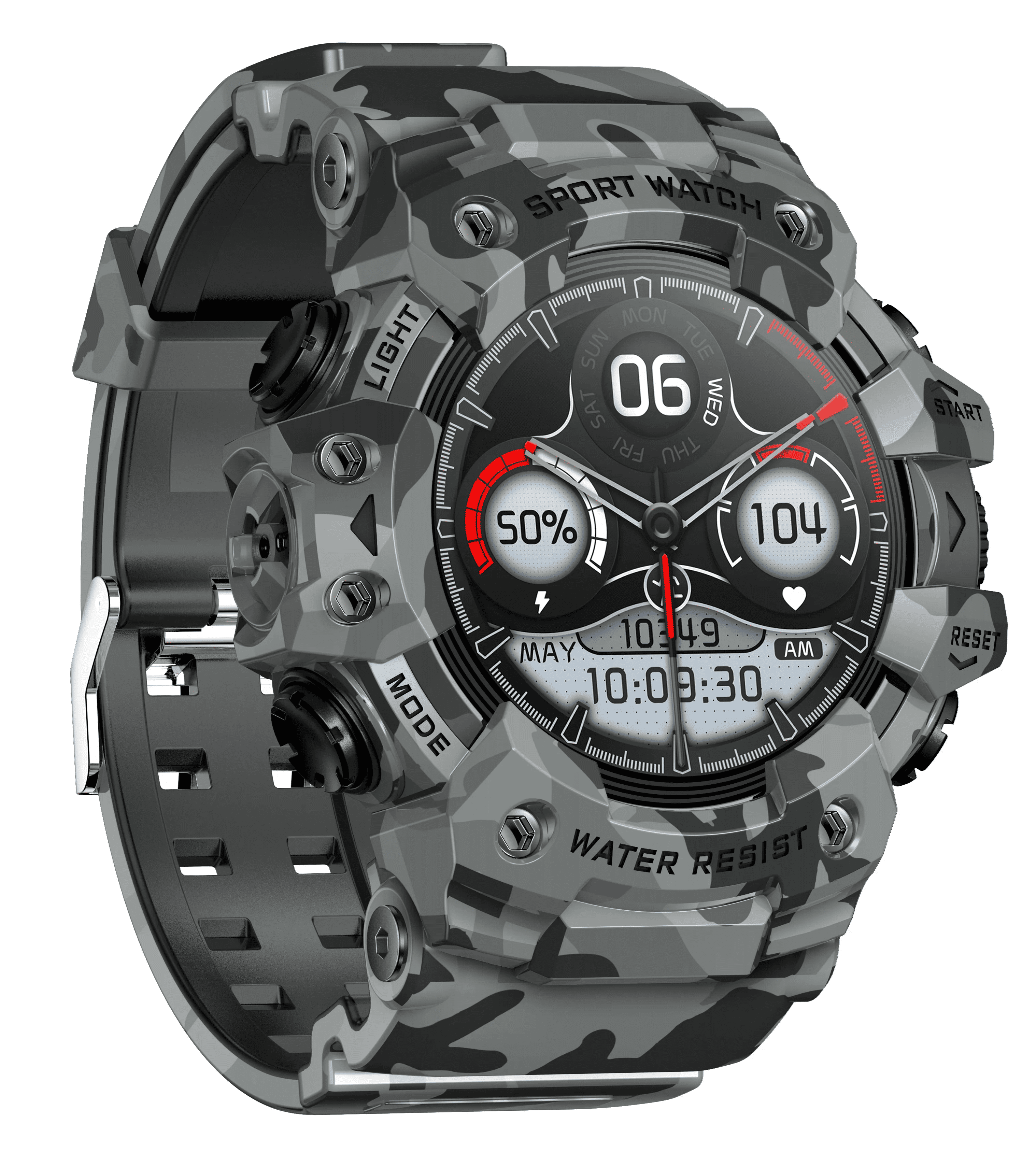 Смарт-часы Military Watch LC Haki 21 компас/фонарик/звонки/IP68