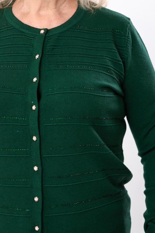 Кардиган утеплений жіночий однотонний на ґудзиках Носи Своє р. 52/54 Зелений (18101) - фото 2 Кардиган утеплений жіночий однотонний на ґудзиках Носи Своє р. 52/54 Зелений (18101) - фото 2