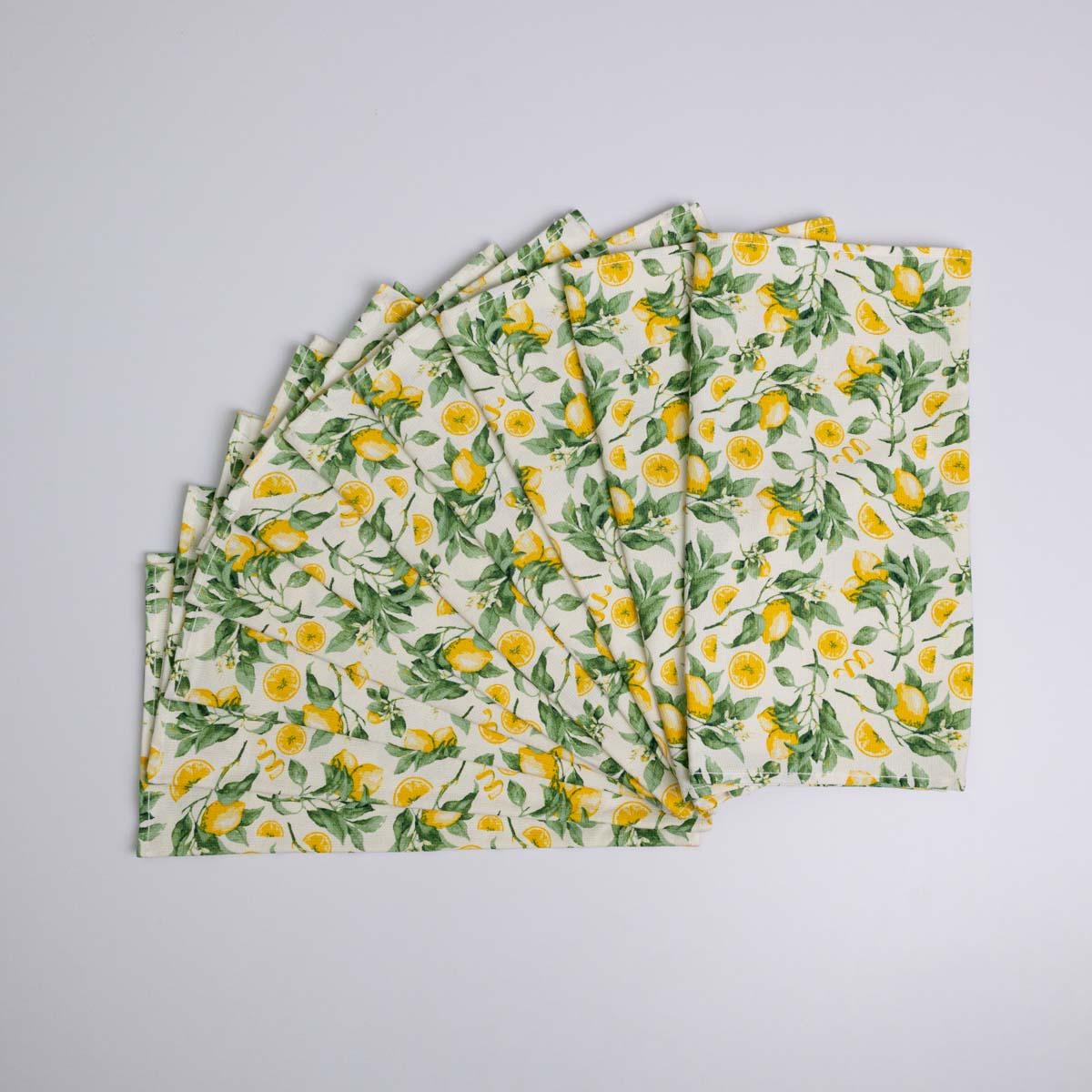 Набор махровых полотенец GM Textile Лимоны 300 г/м2 40х60 см 10 шт. Салатный (rm300-60k-lemon)