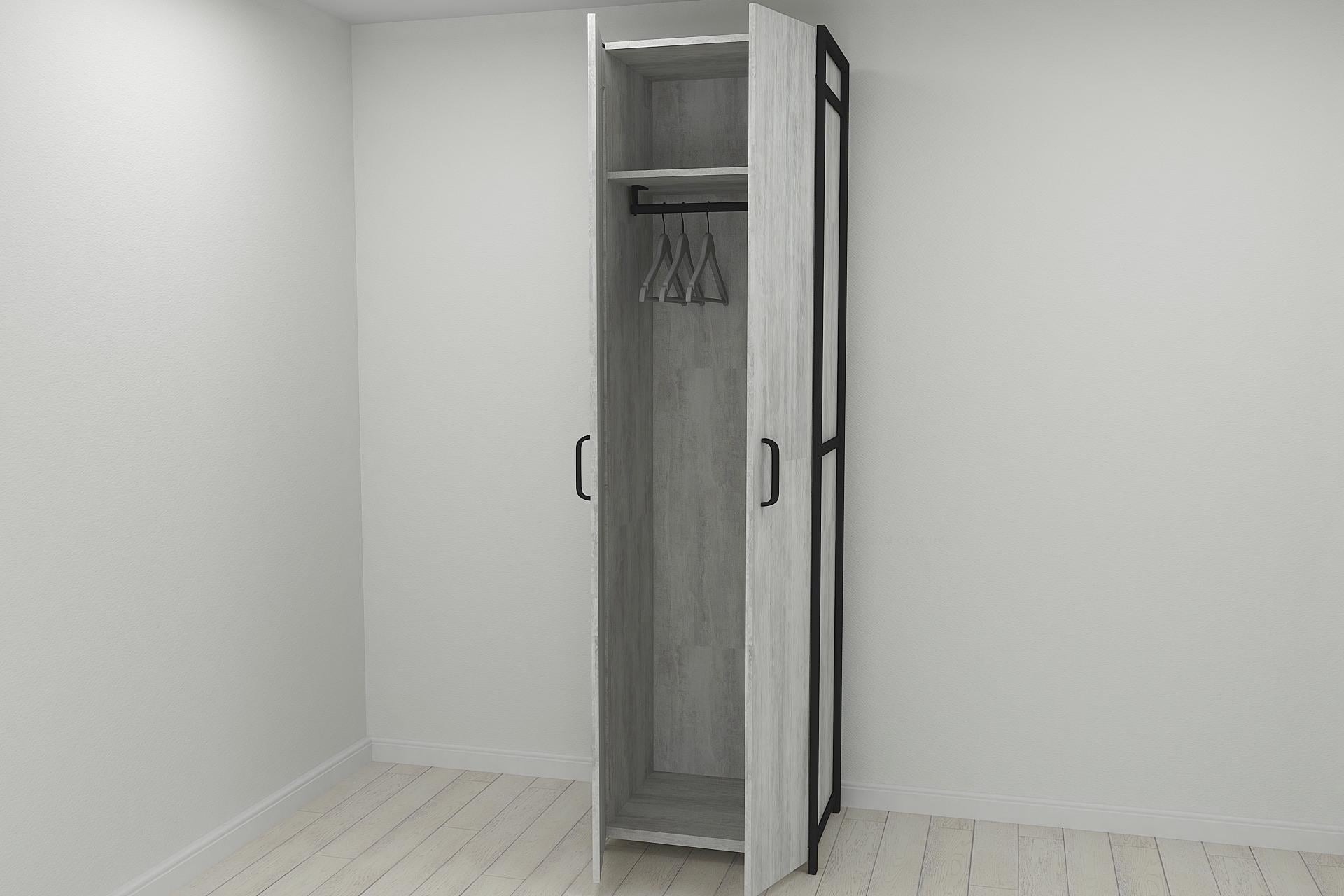 Шкаф гардероб уни секция 6 серии Конект Ferrum-decor 220x60x50 см металл Черный/ДСП Урбан Лайт (SHG133) Шкаф гардероб уни секция 6 серии Конект Ferrum-decor 220x60x50 см металл Черный/ДСП Урбан Лайт (SHG133)