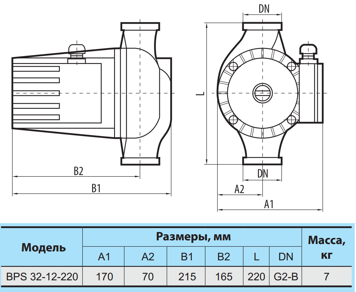 Циркуляционный насос NPO BPS32-12-220 и комплект гаек (0774NP07) - фото 2