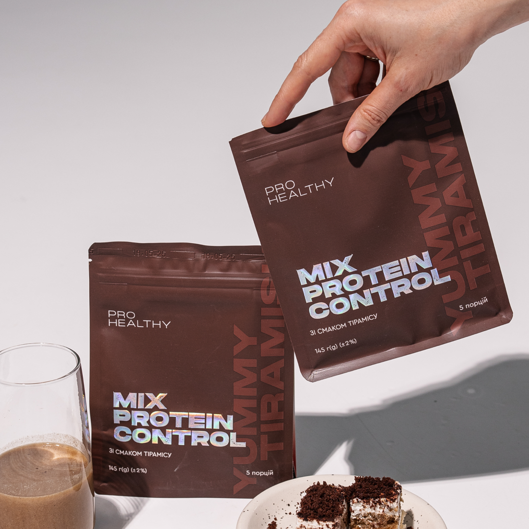 Протеїновий коктейль зі смаком тірамісу для контролю або для збільшення ваги Pro Healthy Choice Mix Protein Control Yummy Tiramisu 145 г - фото 4